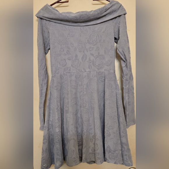 Wild Fable Blue Long Sleeve Cowl Neck Dress - Picture 2 of 4